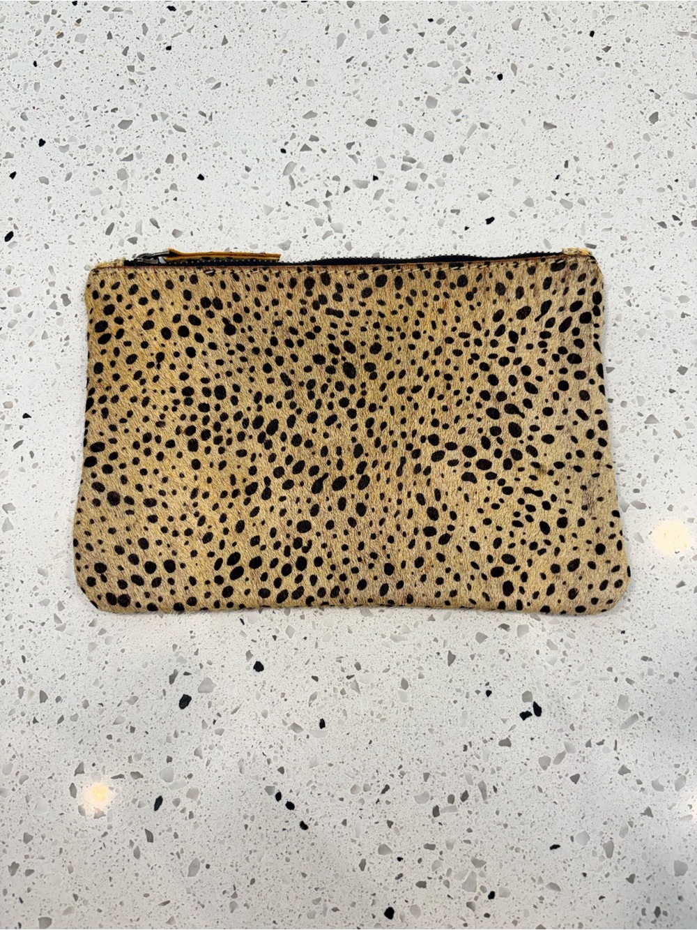 Vintage Cheetah Leopard Print Fur Wallet Wristlet